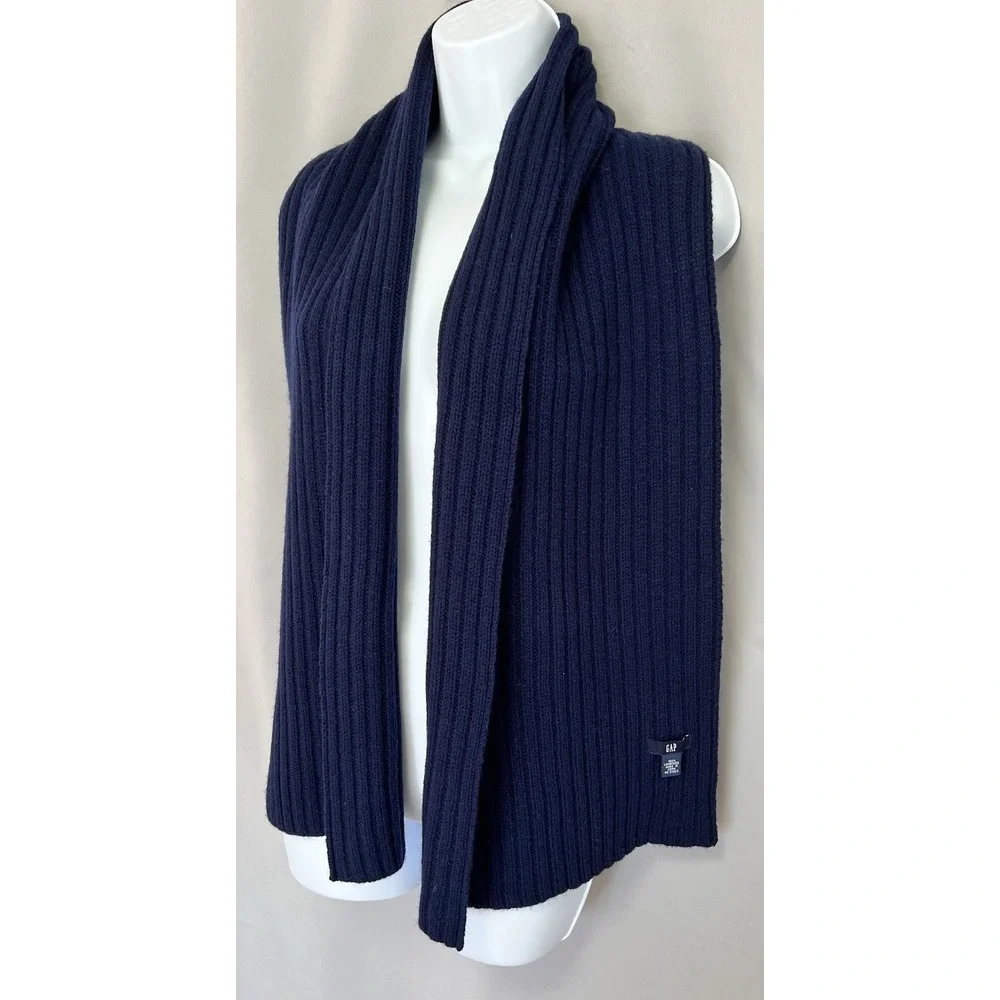Gap Men's Navy Blue 100%‎ Lambswool Scarf